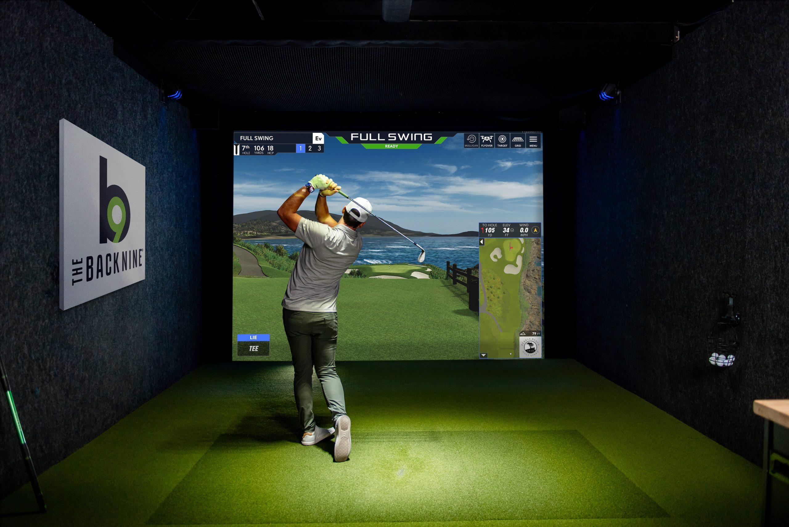 Full Swing indoor golf simulator at Back Nine