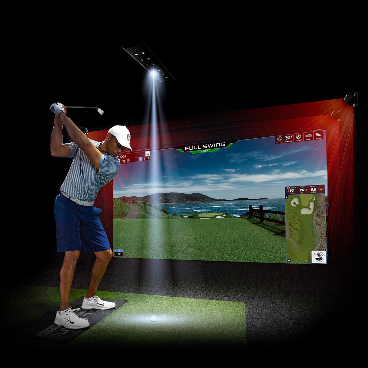 Tiger Woods on Pro Simulator